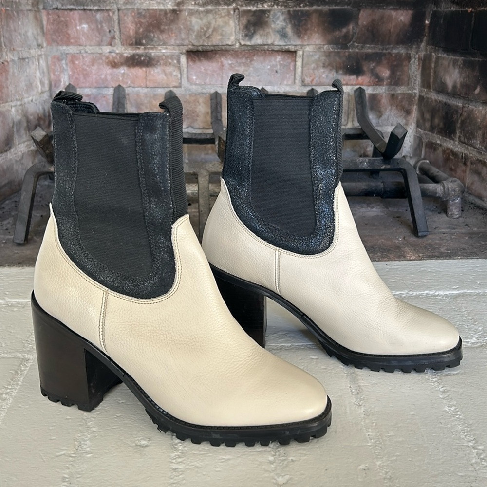 Rachel Comey black and white lug sole boots